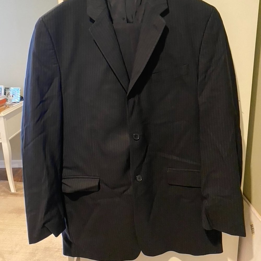 DKNY Pinstripe Black Suit